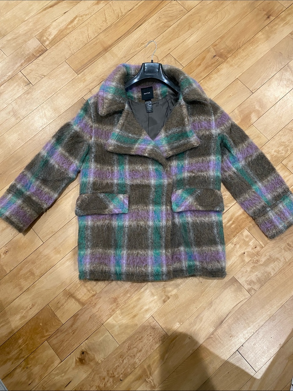 SMYTHE S/P Mohair Alpaca Plaid Coat | Made in Canada | Worn Once